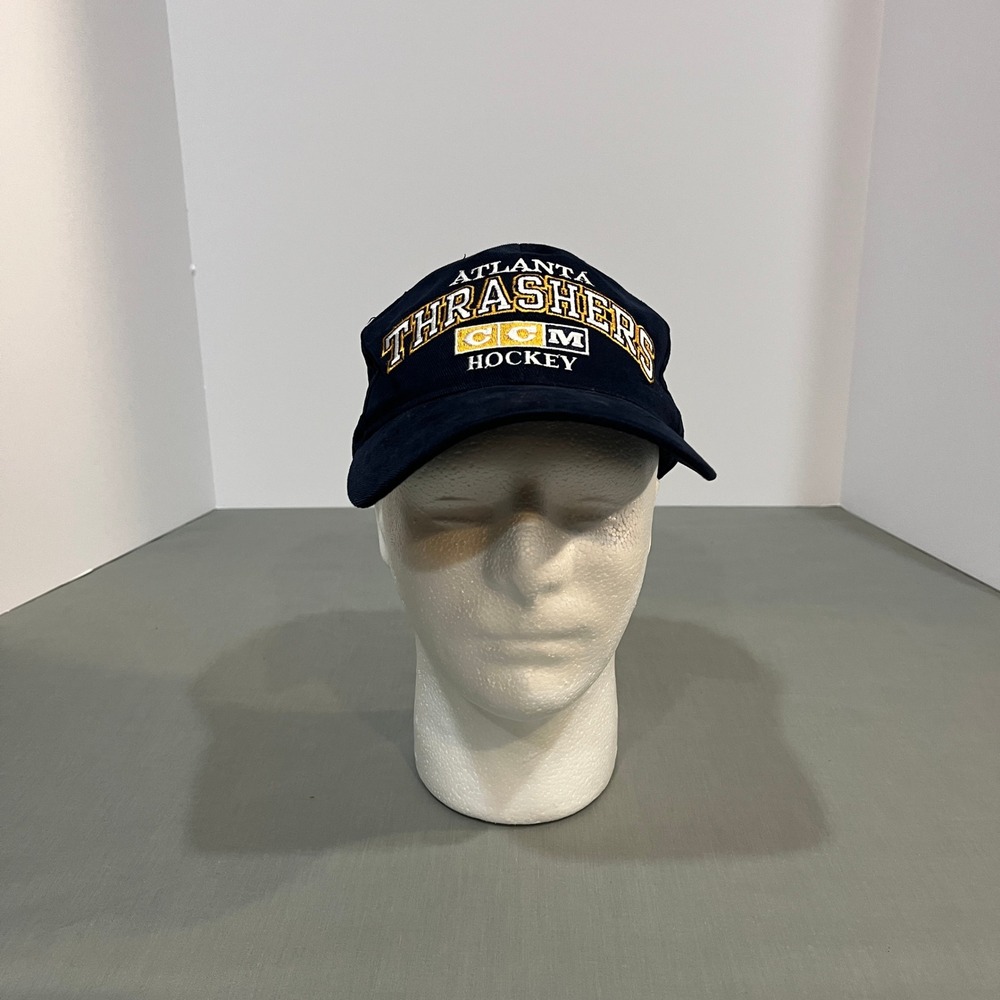 CCM Atlanta Thrashers Hat Mens OSFA Navy Blue NHL Hockey Embroidered Cap